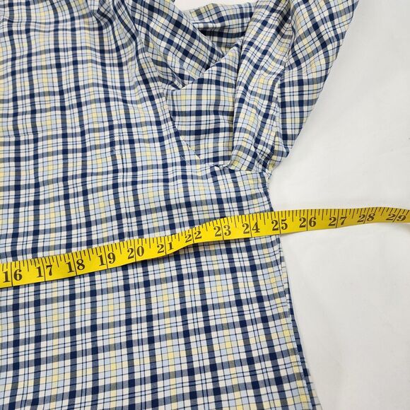 Peter Millar Men's Shirt Blue Plaid Button Down Front Cotton SIze Large - Picture 9 of 11